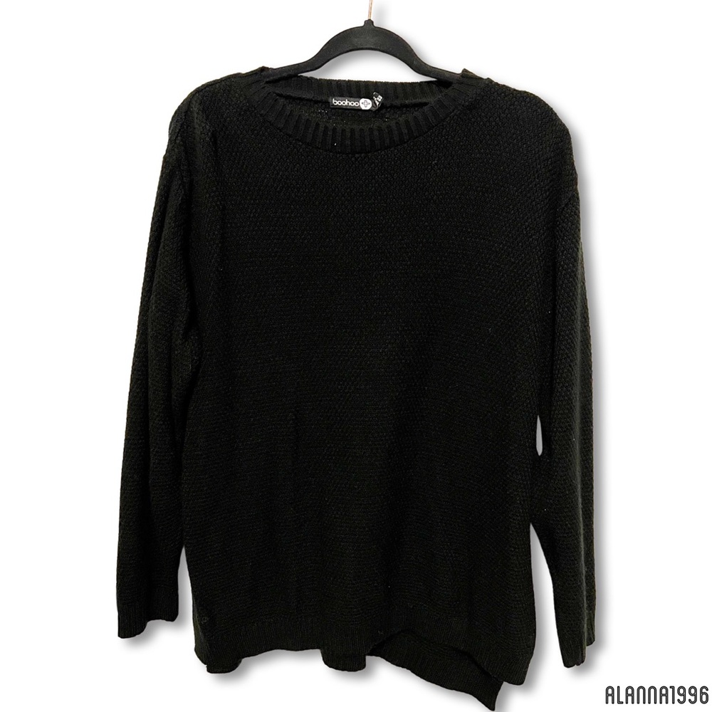 Black sweater with side slits